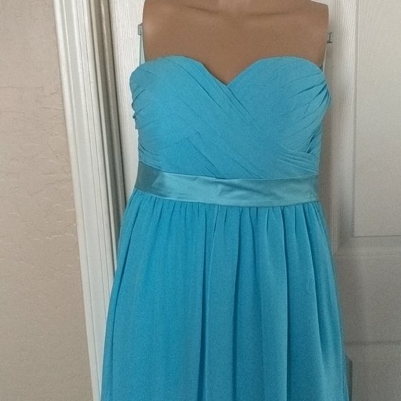 Coco Melody Formal Strapless Sky Blue Formal Maxi Dress Size 4 - Picture 5 of 11